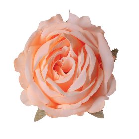 Rózsa selyemvirág fej, 9cm - Pezsgő