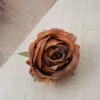 Rose Silk Flower Head, 9cm - Coffee
