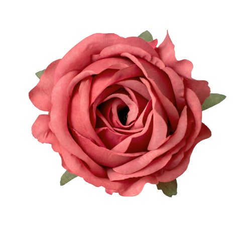Rózsa selyemvirág fej, 9cm - Sötét rózsaszín