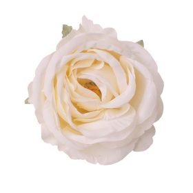 Rózsa selyemvirág fej, 9cm - Fehér