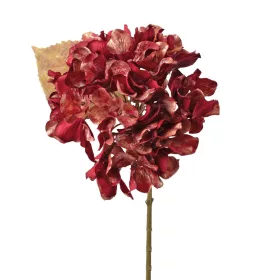 Hortenzia selyemvirág szál, 34cm magas - Piros