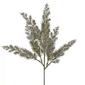   Csillámos, deres karácsonyi ág bogyókkal, 3 ágú, 44 cm magas