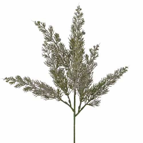 Csillámos, deres karácsonyi ág bogyókkal, 3 ágú, 44 cm magas