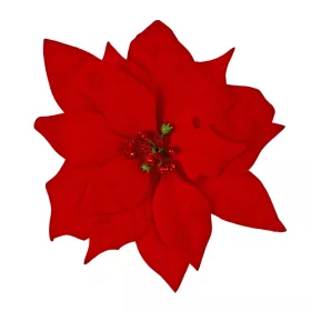 Mikulásvirág fej, 12cm - Piros
