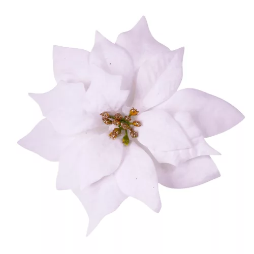 Mikulásvirág fej, 12cm - Fehér