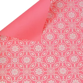   Floral patterned wrapping decorative foil sheet 57cm x 57cm, 20 pcs. - Coral