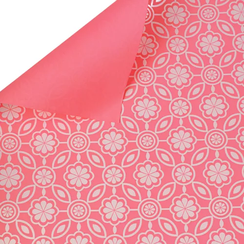 Floral patterned wrapping decorative foil sheet 57cm x 57cm, 20 pcs. - Coral