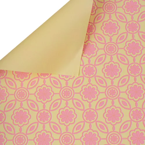 Floral patterned wrapping decorative foil sheet 57cm x 57cm, 20 pcs. - Light green