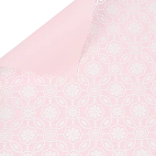 Floral patterned wrapping decorative foil sheet 57cm x 57cm, 20 pcs. - Powder pink