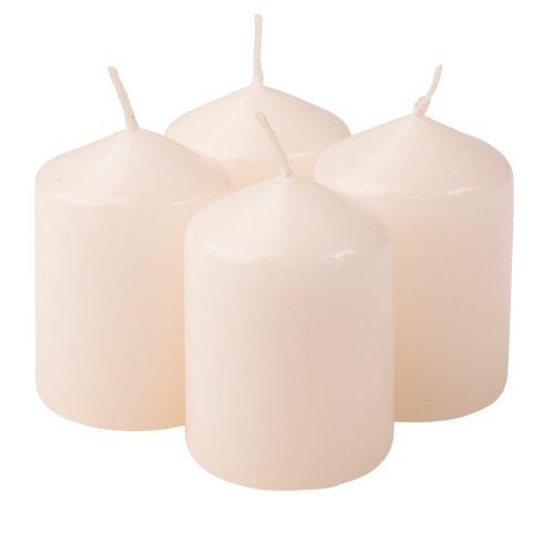 Advent candle set, 5.5 x 4cm - Gloss ecru