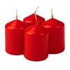Advent candle set, 5.5 x 4cm - Gloss red
