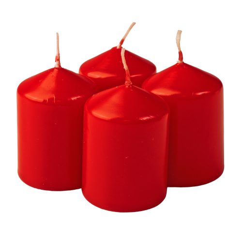 Adventi gyertya készlet, 5.5 x 4cm - Lakk piros