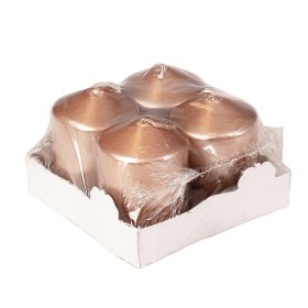 Adventi gyertya készlet, 5.5 x 4cm - Metál pezsgő