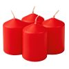 Advent candle set, 5.5 x 4cm - Matte red