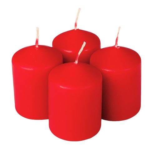 Advent candle set, 5.5 x 4cm - Matte red