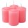 Advent candle set, 6 x 4cm - Pink