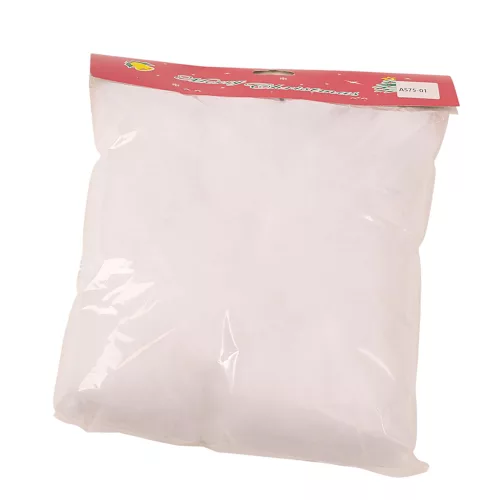 Műhó vatta dekorációs csomag, 75g - Fehér