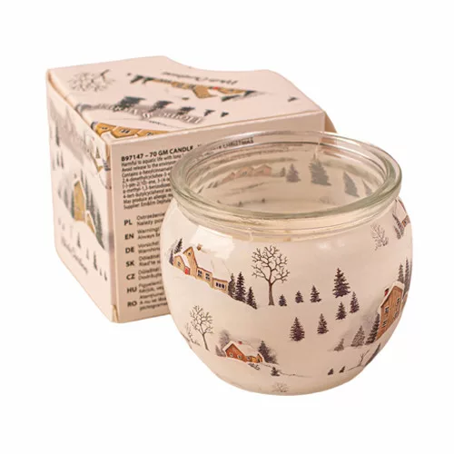 White Christmas Jar Candle
