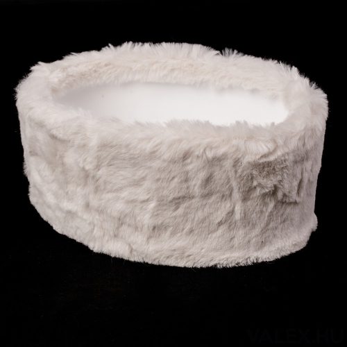 Furry, oval plastic box base 23 x 17 x 10cm - Premium ecru