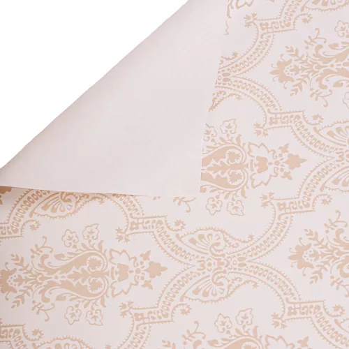 Elegant patterned wrapping decorative foil sheet 57cm x 57cm, 20 pcs. - Ecru