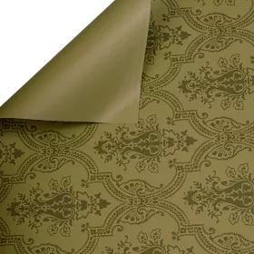   Elegant patterned wrapping decorative foil sheet 57cm x 57cm, 20 pcs. - Olive green