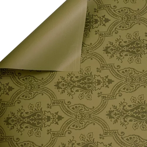 Elegant patterned wrapping decorative foil sheet 57cm x 57cm, 20 pcs. - Olive green