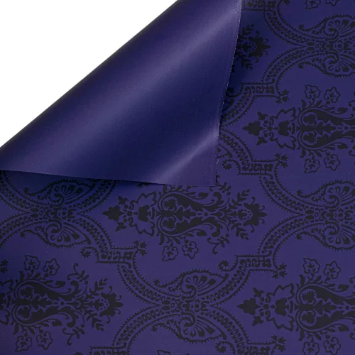 Elegant patterned wrapping decorative foil sheet 57cm x 57cm, 20 pcs. - Dark purple