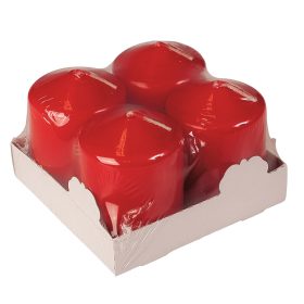 Adventi henger gyertya készlet, 6.5 x 5cm - Lakk piros