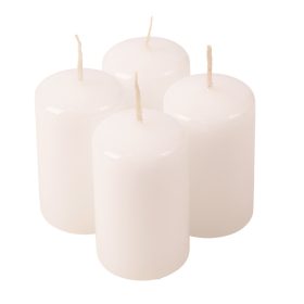 Adventi henger gyertya készlet, 8 x 5cm - Lakk fehér
