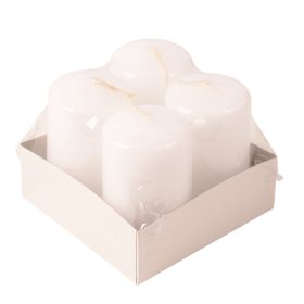 Adventi henger gyertya készlet, 8 x 5cm - Lakk fehér