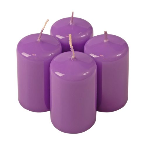 Adventi henger gyertya készlet, 8 x 5cm - Lakk lila