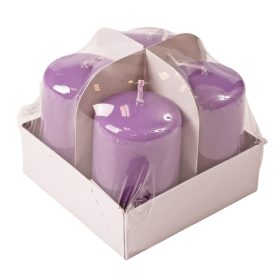 Adventi henger gyertya készlet, 8 x 5cm - Lakk lila