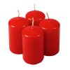 Adventi henger gyertya készlet, 8 x 5cm - Lakk piros
