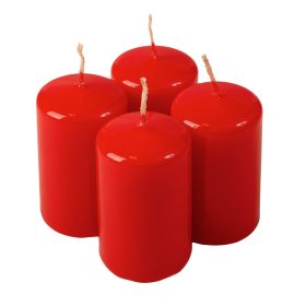 Adventi henger gyertya készlet, 8 x 5cm - Lakk piros