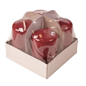 Adventi henger gyertya készlet, 8 x 5cm - Lakk bordó