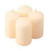 Advent pillar candle set, 8 x 5cm – Matte ecru