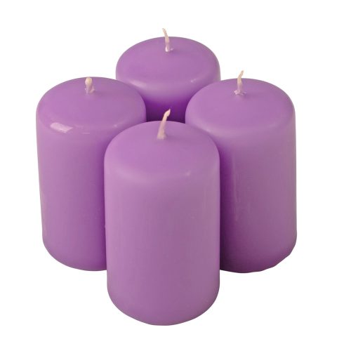 Adventi henger gyertya készlet, 8 x 5cm - Matt lila