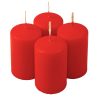 Adventi henger gyertya készlet, 8 x 5cm - Matt piros