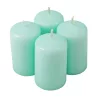 Adventi henger gyertya készlet, 8 x 5cm - Világos türkizkék