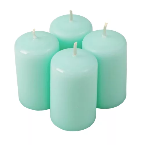 Adventi henger gyertya készlet, 8 x 5cm - Világos türkizkék