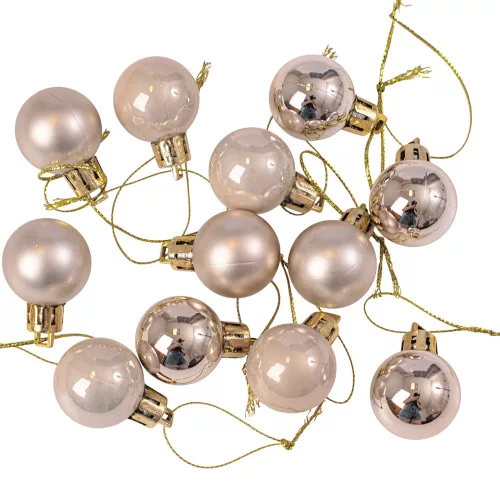12-piece 2.5cm Christmas Ball Set - Champagne
