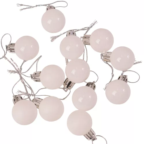 12-piece 2.5cm Christmas Ball Set - White