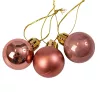 12-piece 2.5cm Christmas Ball Set - Rose Gold