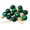 12-piece 2.5cm Christmas ball set - Dark green