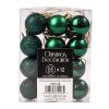 12-piece 2.5cm Christmas ball set - Dark green
