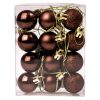 12-piece 2.5cm Christmas ball set - Dark brown