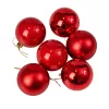 6-piece 6cm Christmas Ball Set - Red