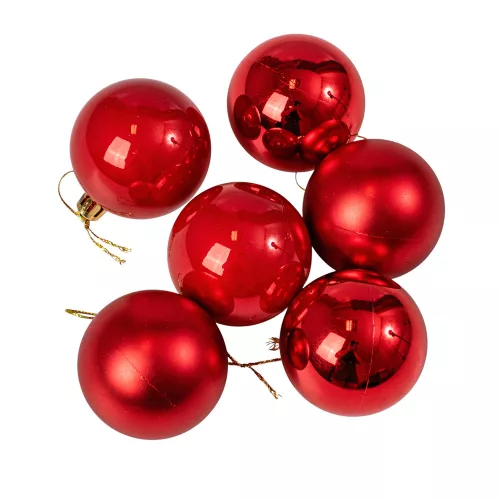 6-piece 6cm Christmas Ball Set - Red