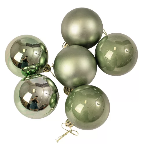 6-piece 6cm Christmas Ball Set - Light Green