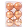 6-piece 6cm Christmas Ball Set - Light Brown